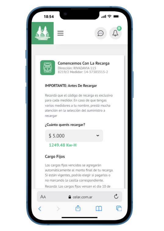 Opciones de operación